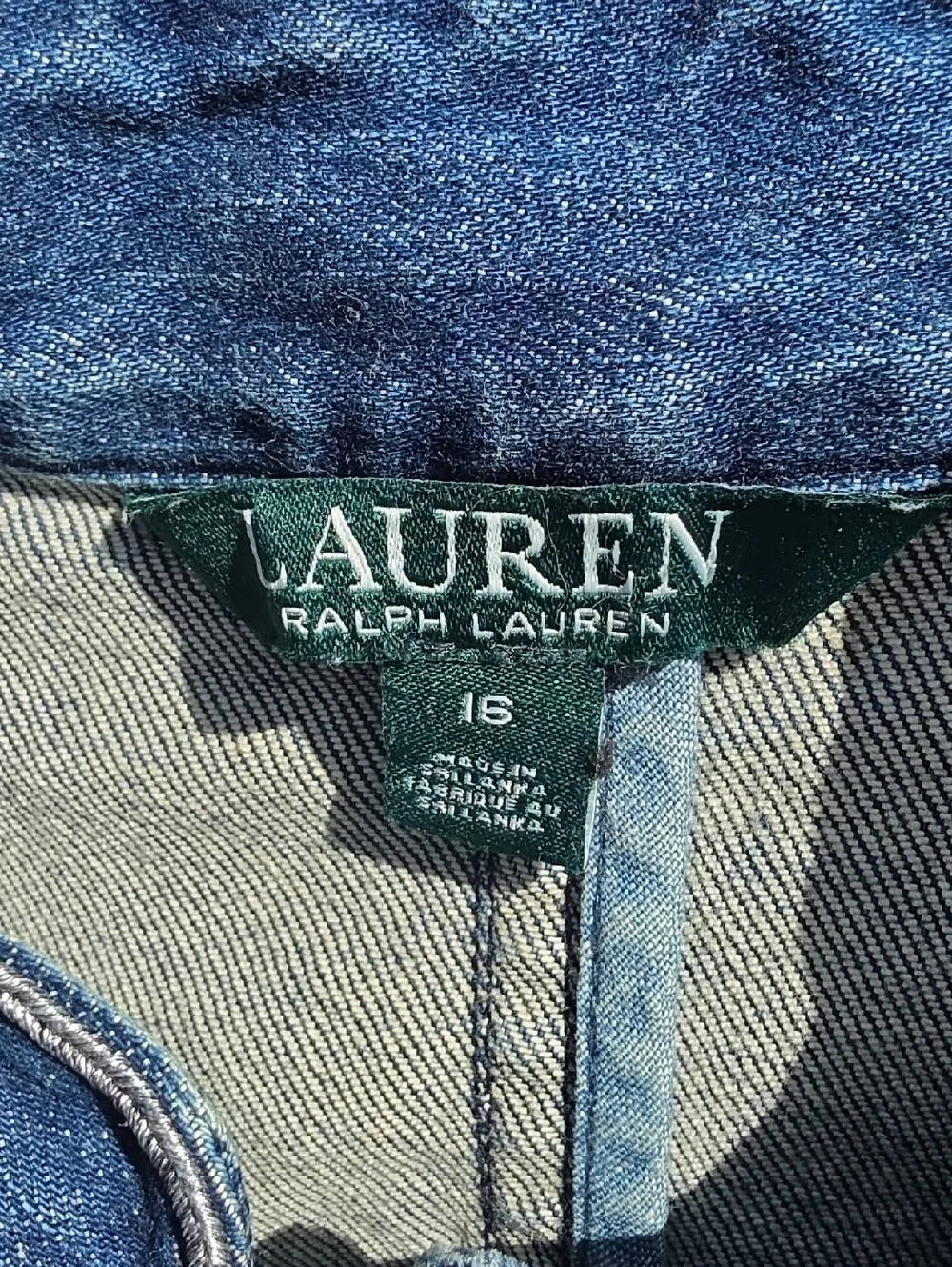 Lauren Ralph Lauren Dark Blue Denim Military-Style Jacket Womens Size 16 - Picture 2 of 9